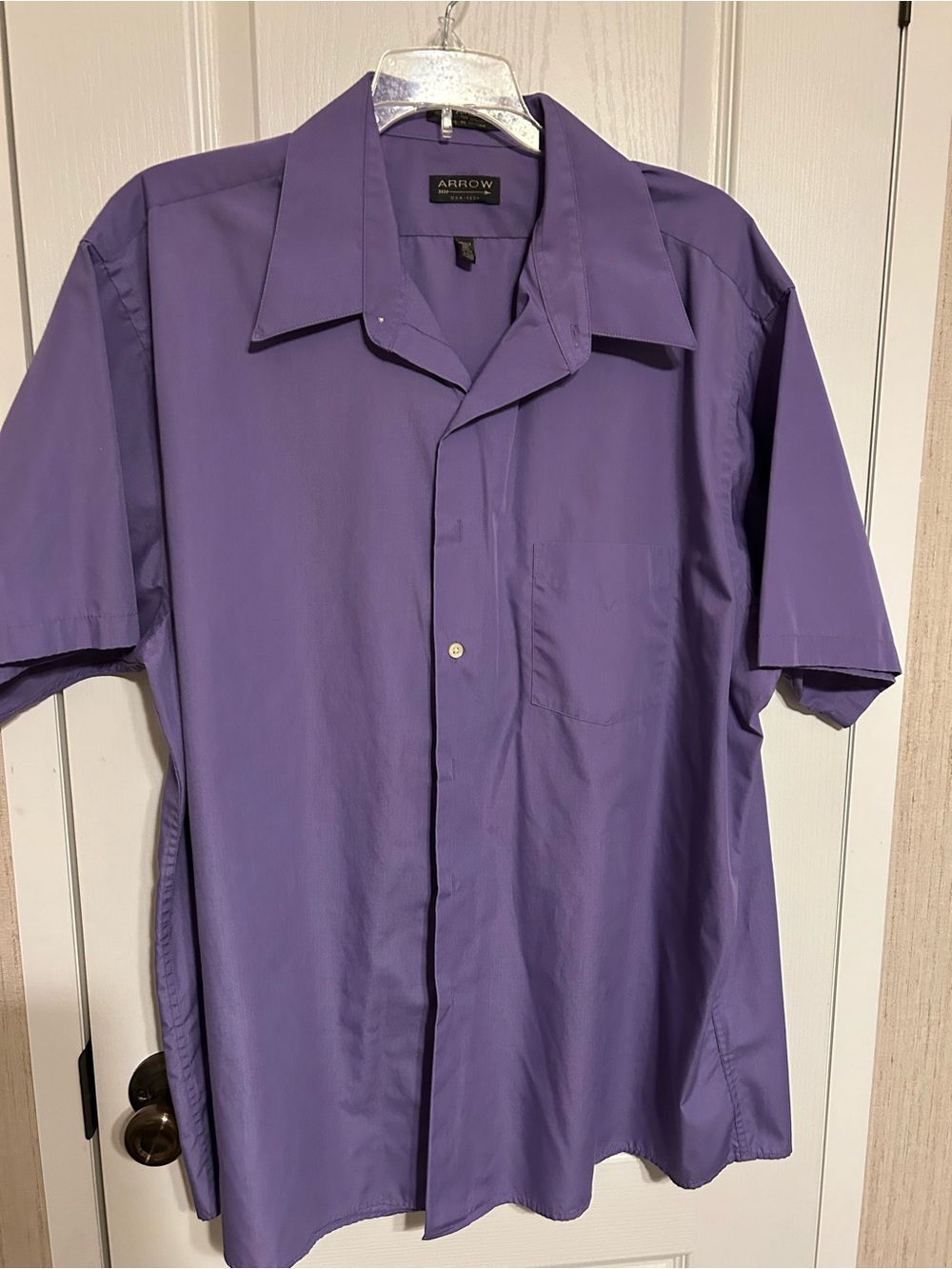 Arrow Men’s Purple Short Sleeve Button-Down Shirt